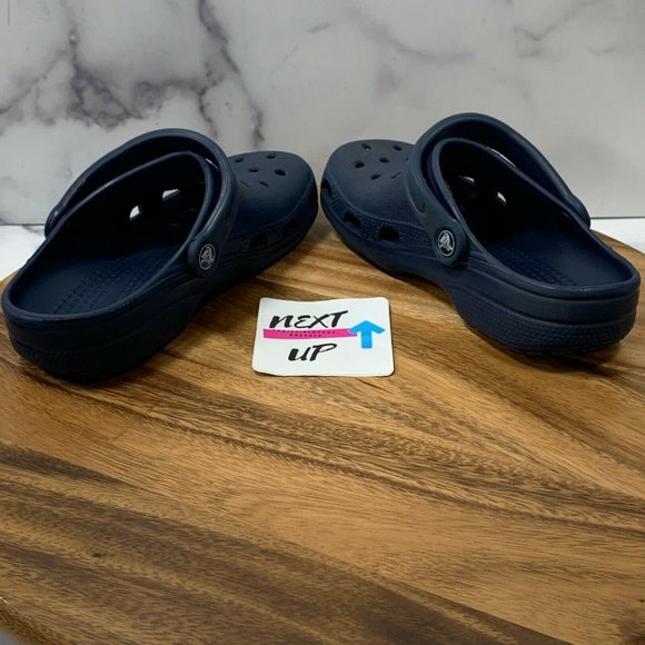 Crocs Womens Navy Blue Comfort Waterproof Cut Out Classic Slip On Clogs Size 7 - Picture 4 of 8